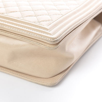 Chanel Glazed Calfskin Quilted Large Boy Flap Beige 10 of 10