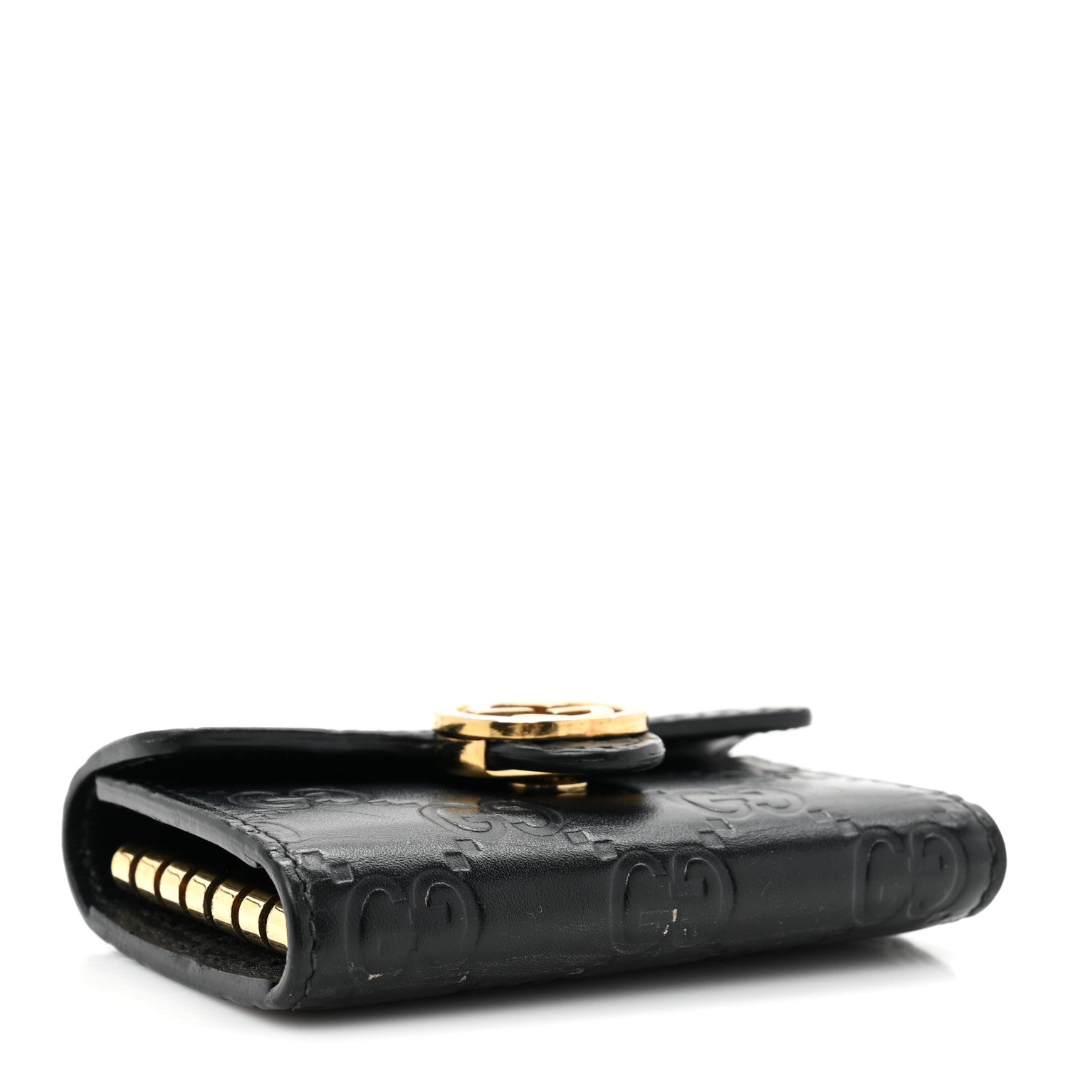 Gucci Guccissima Icon Signature 6 Key Holder Case Black 4 of 10