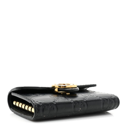 Gucci Guccissima Icon Signature 6 Key Holder Case Black 4 of 10