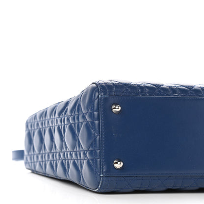 Christian Dior Lambskin Cannage Large Lady Dior Blue 9 of 12
