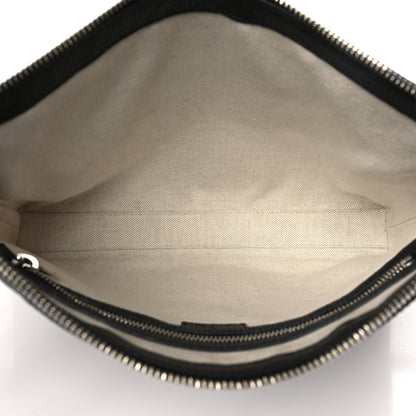 Gucci Piuma Calfskin Jumbo GG Embossed Medium Wristlet Messenger Bag Black 5 of 11