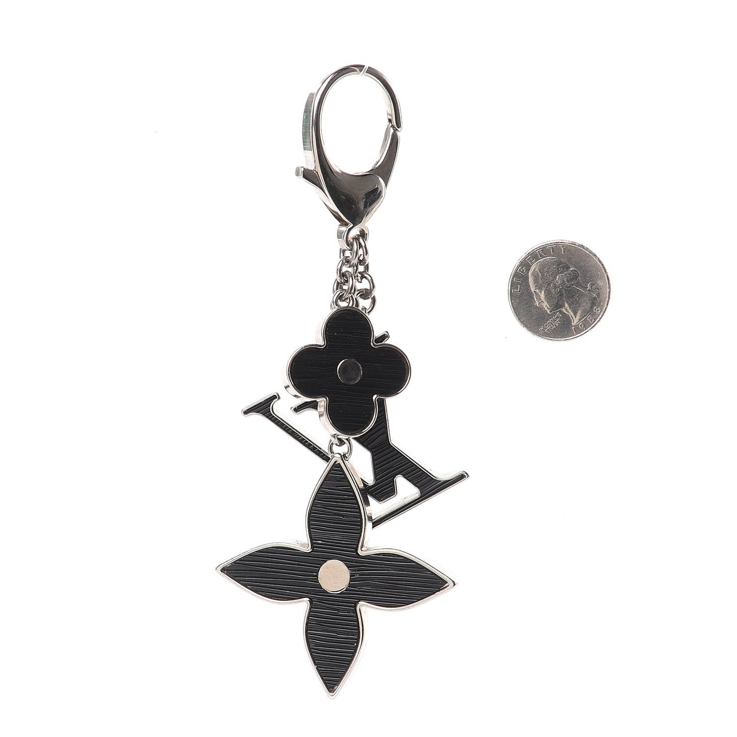 Fleur d Epi Bag Charm Key Holder Black
