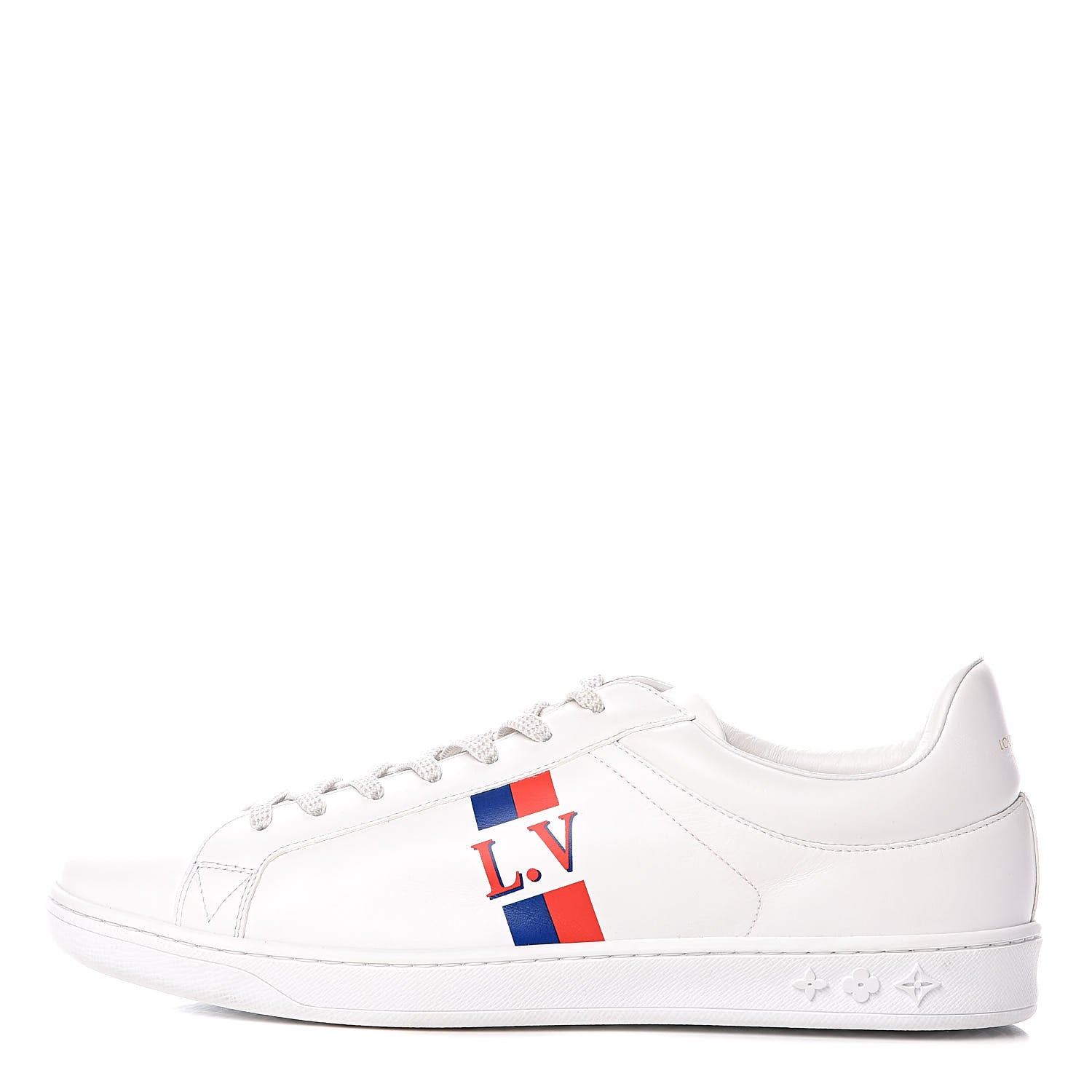Louis Vuitton Calfskin Luxembourg Sneakers 8.5 White Red Blue 1 of 9