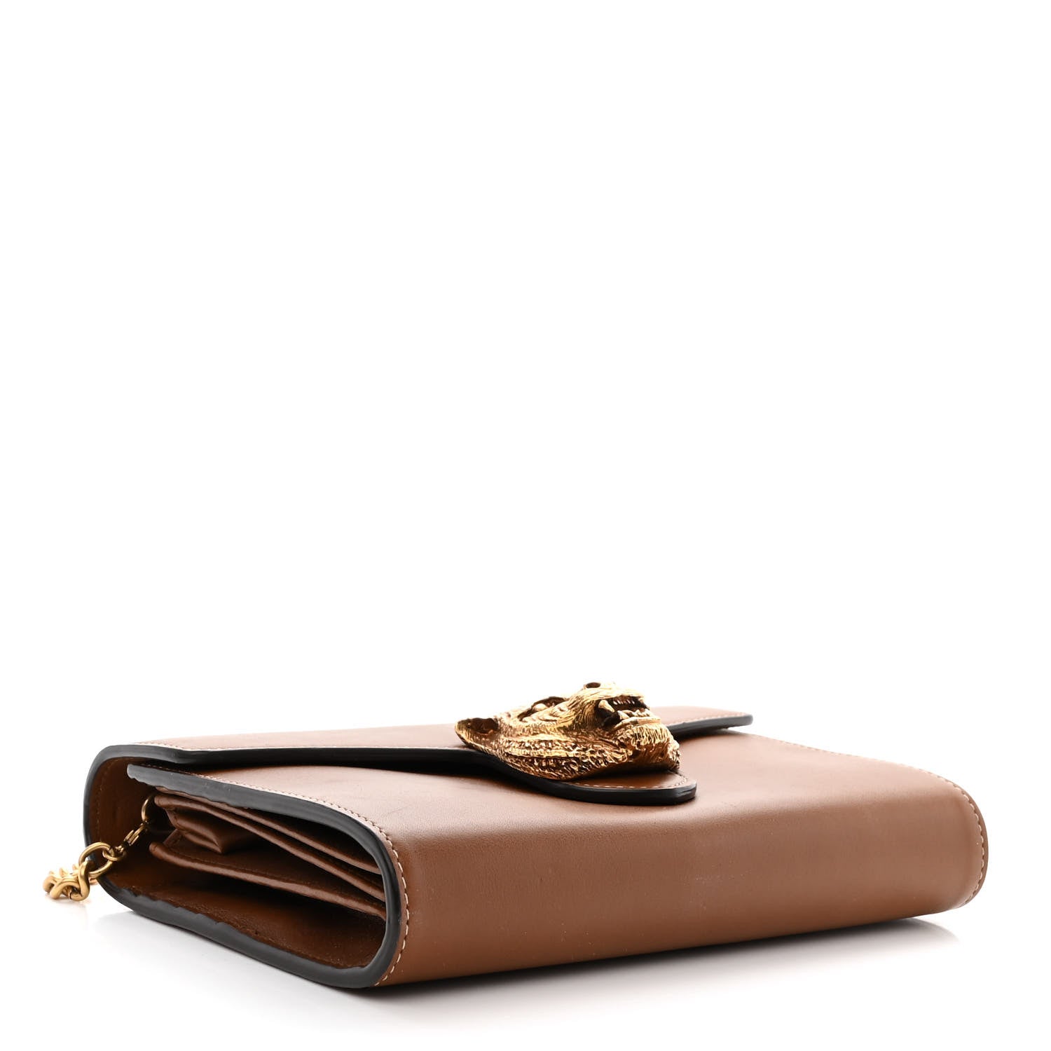 Gucci Calfskin Animalier Chain Wallet Brown 4 of 11
