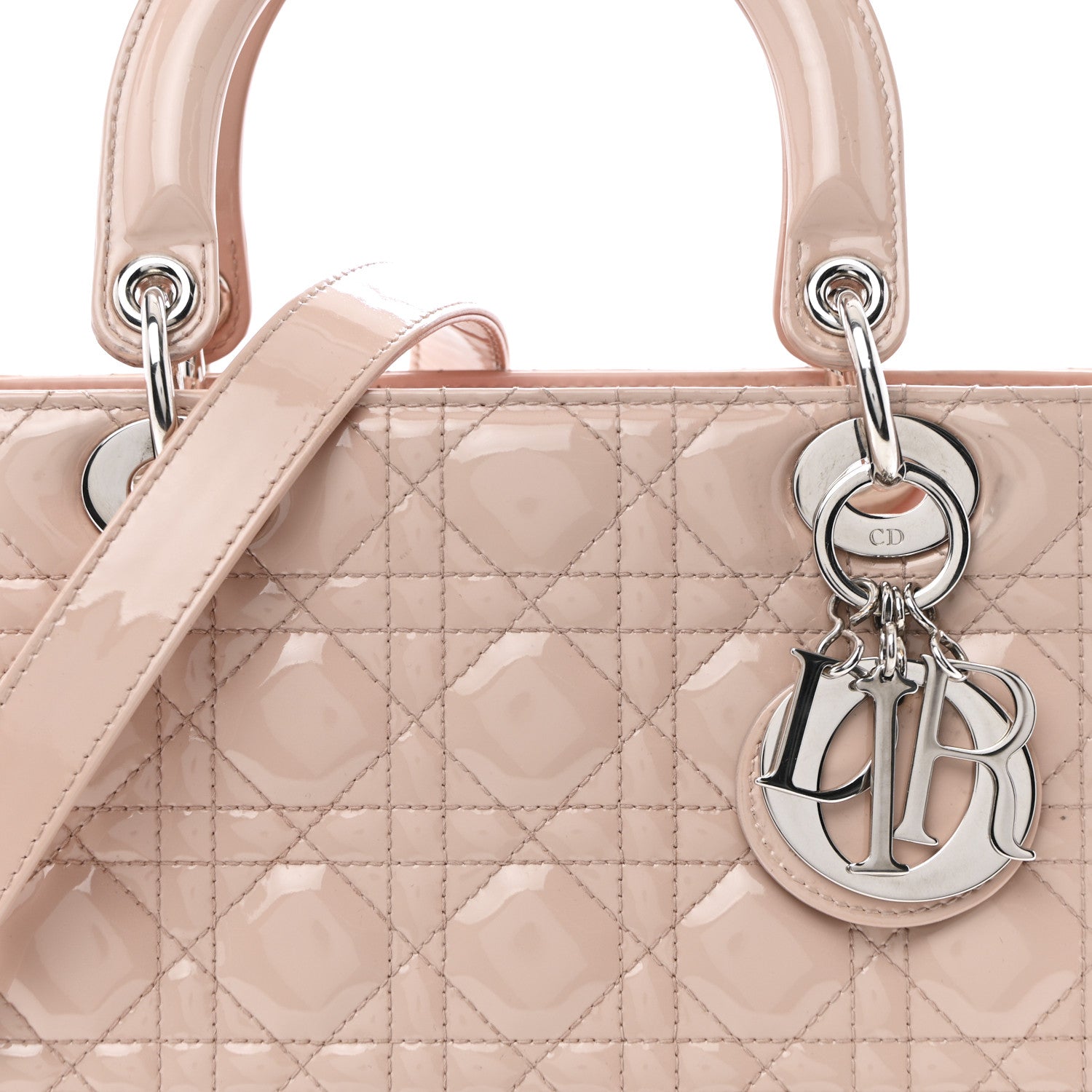 Christian Dior Patent Cannage Medium Lady Dior Rose Clair 14 of 35