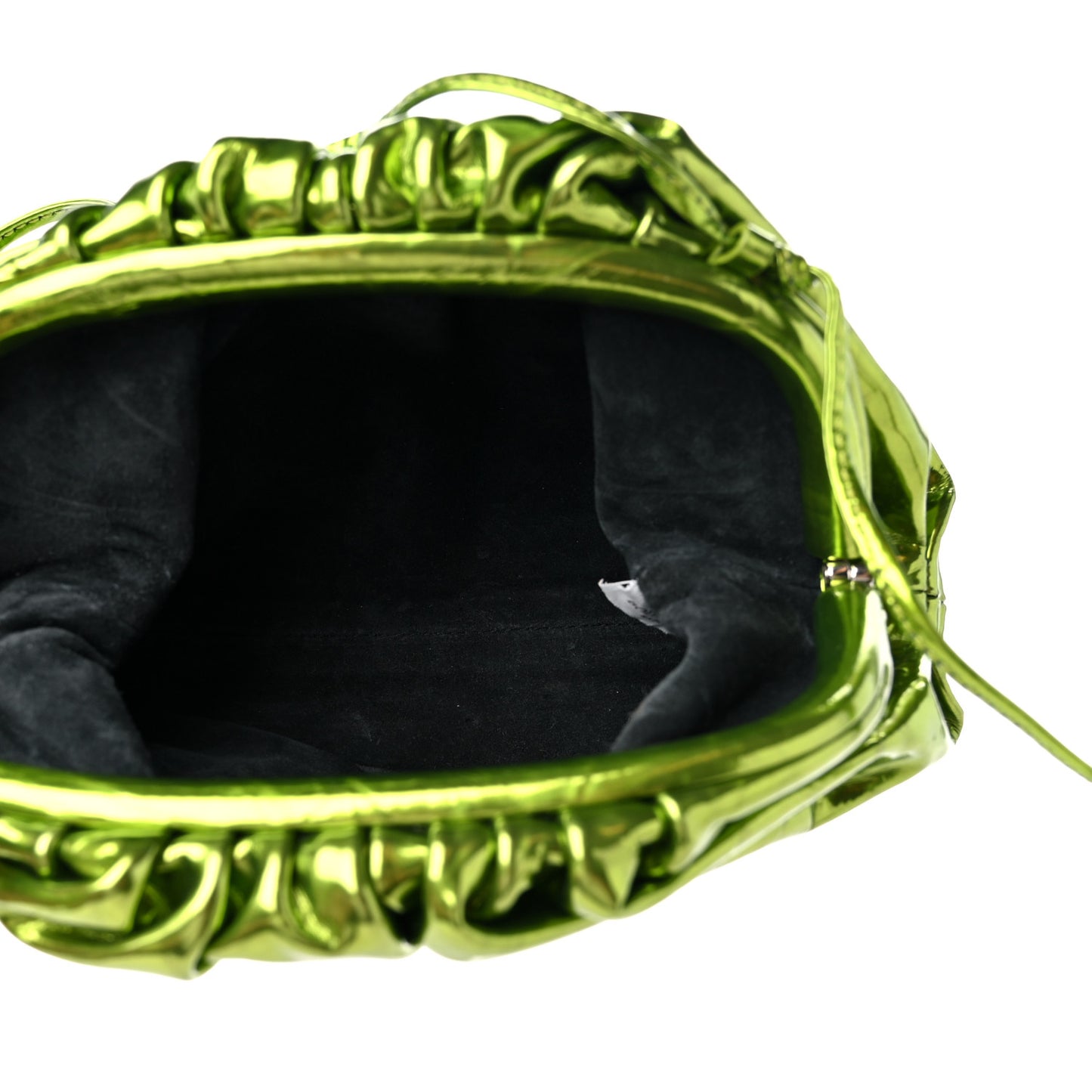 Metallic Crushed Calfskin The Mini Pouch Chlorophyll