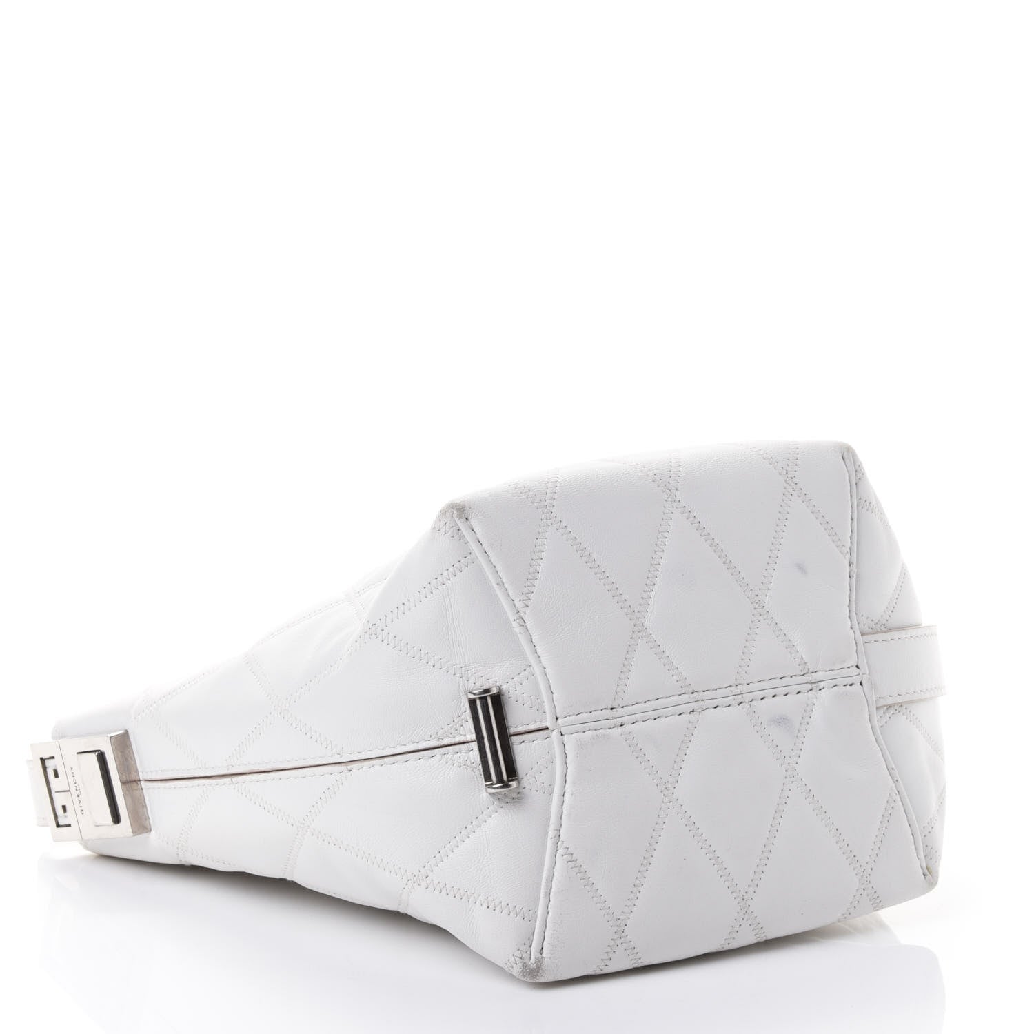 Givenchy Lambskin Quilted Mini GV Bucket Bag White 3 of 5