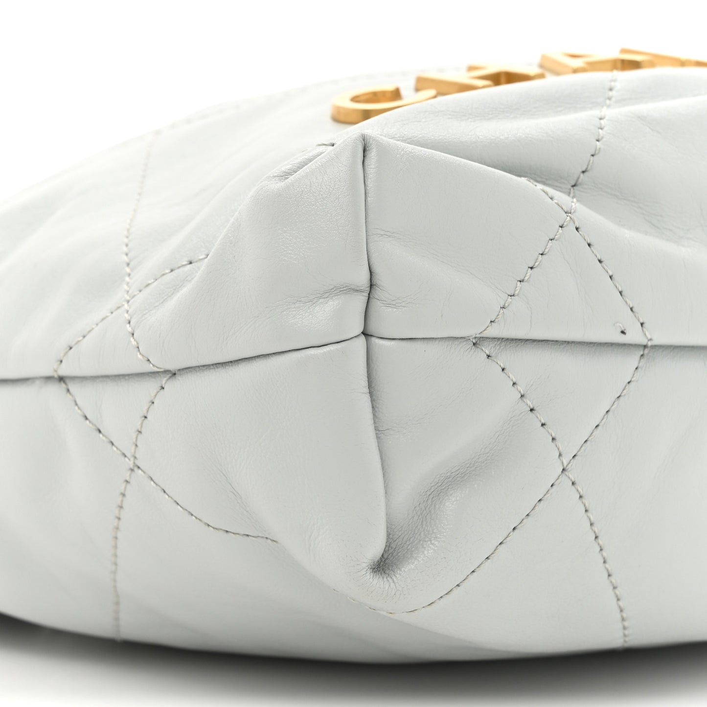Shiny Calfskin Quilted Mini Chanel 22 Light Blue