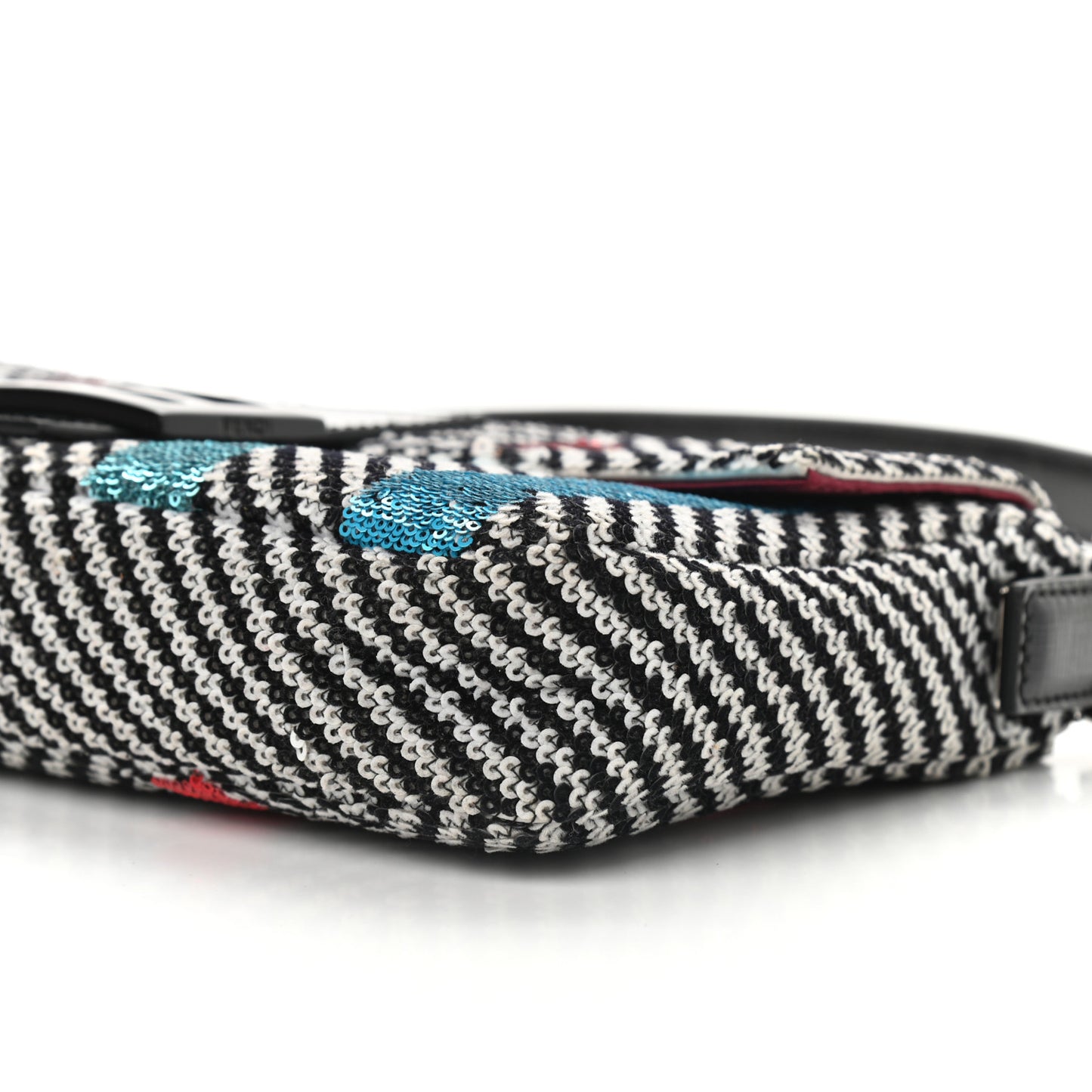 Sequin Chevron Baguette Black White Multicolor