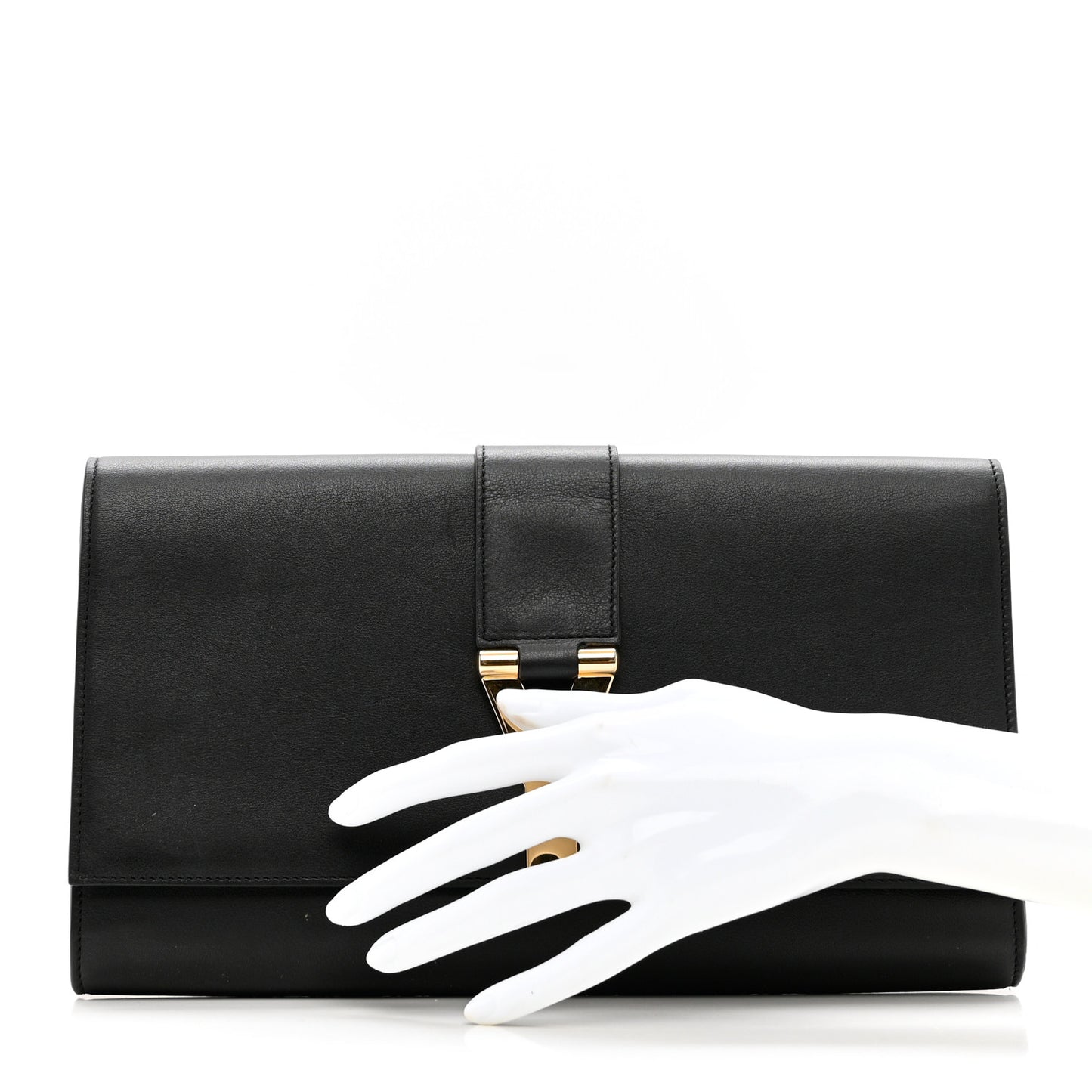 Calfskin Classic Y Ligne Clutch Black