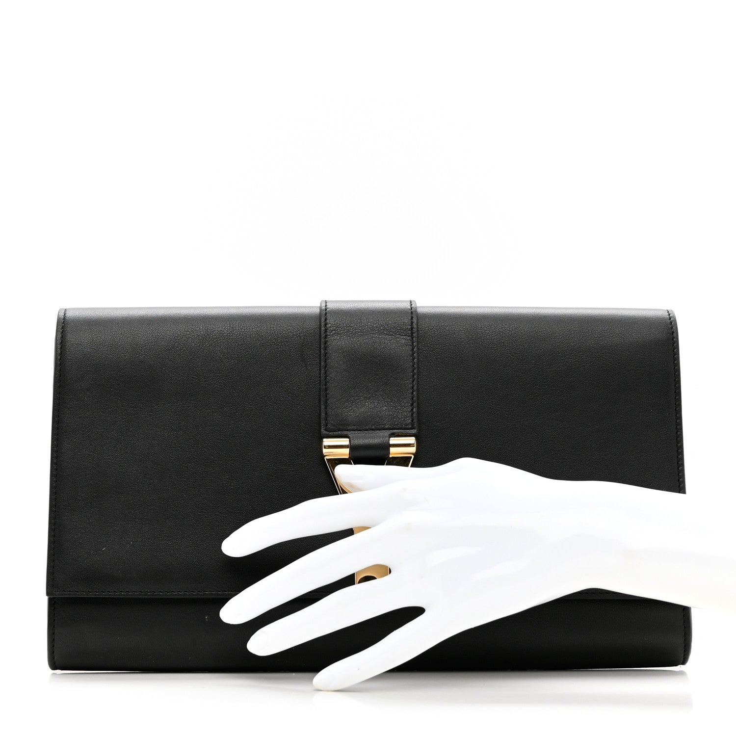 Saint Laurent Calfskin Classic Y Ligne Clutch Black 2 of 7