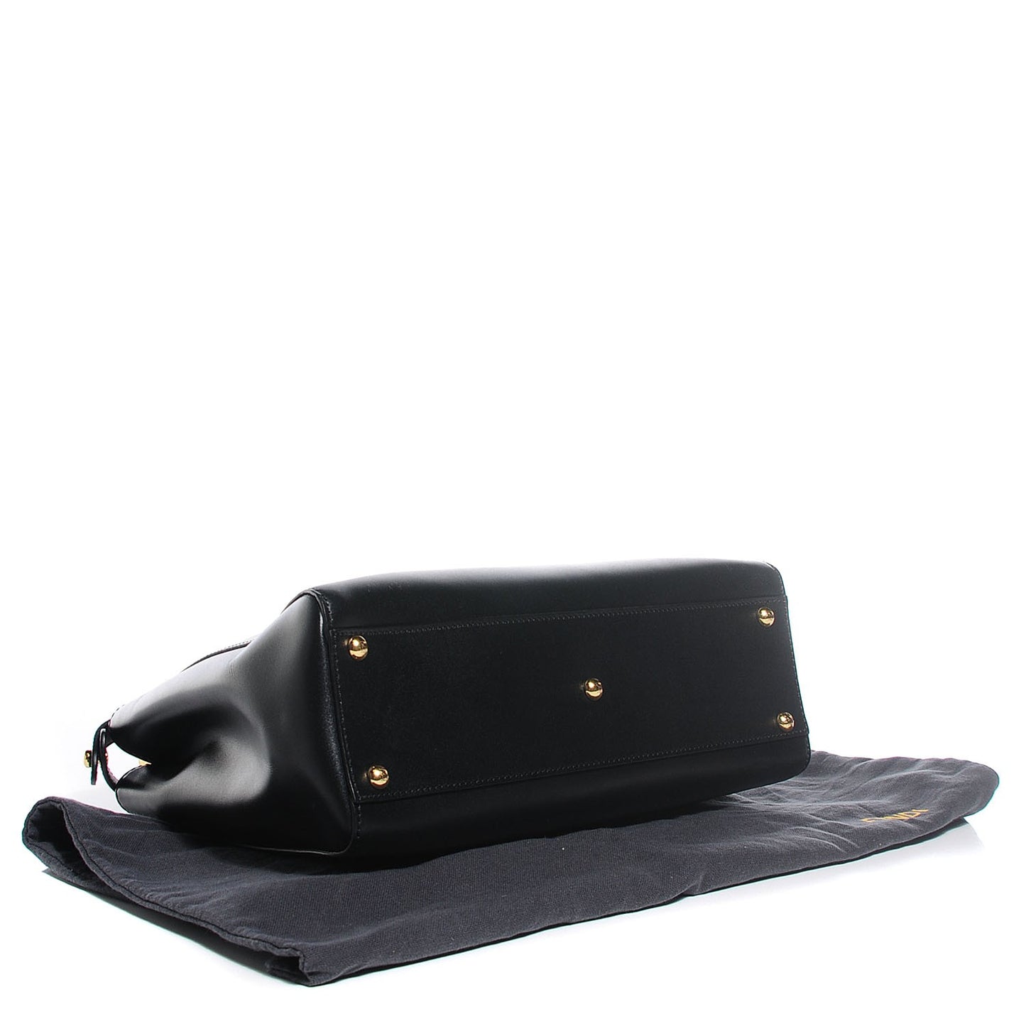 Vitello Morgan Shiny Nappa Medium Peekaboo Iconic Satchel Black