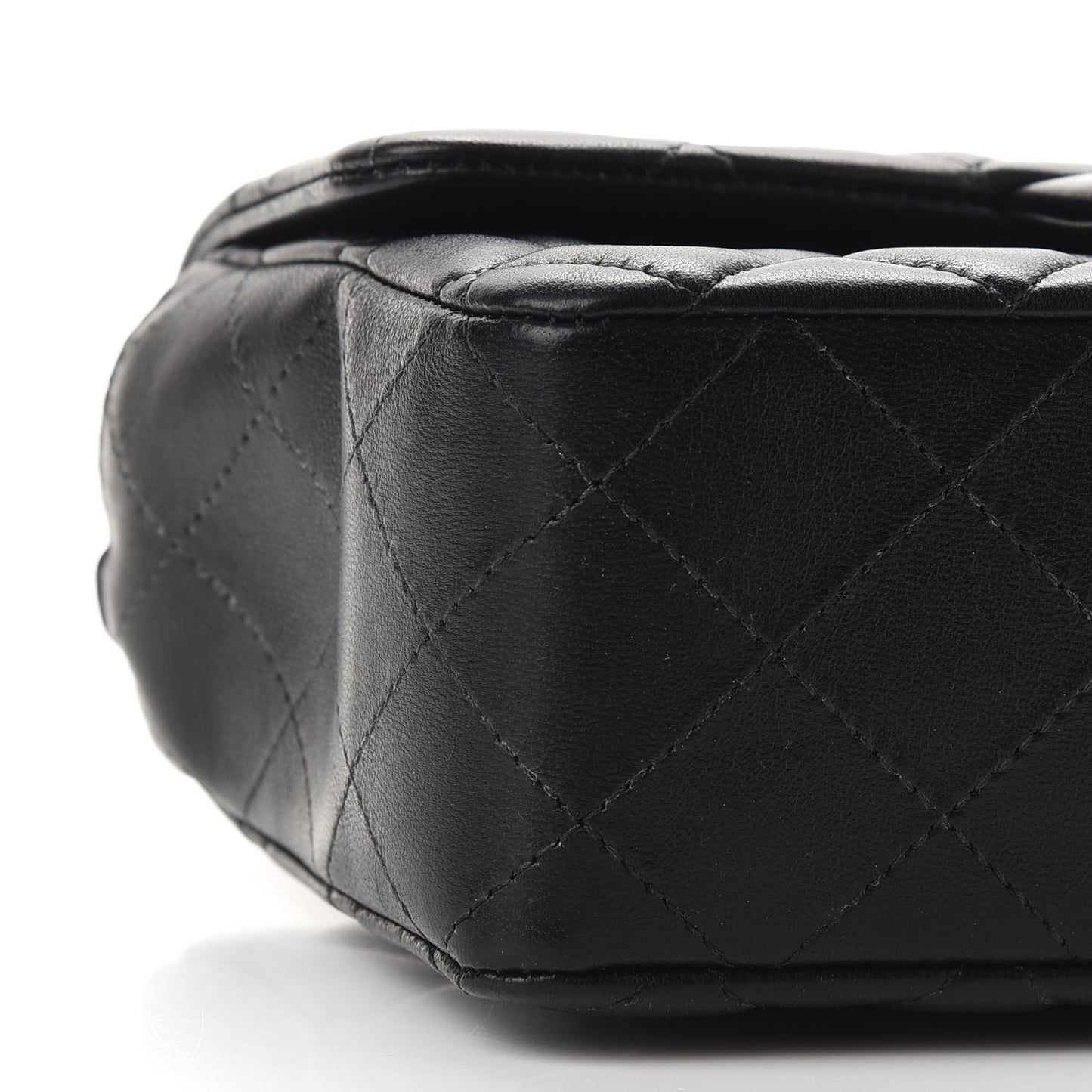 Lambskin Quilted Mini Rectangular Flap Black