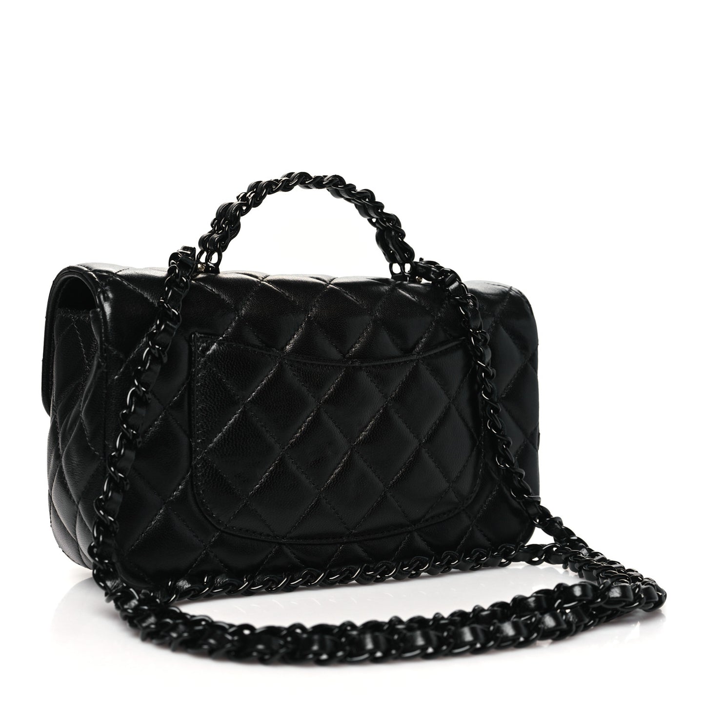 Lambskin Quilted Small Coco Pop Top Handle Flap So Black