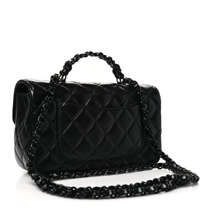 Chanel Lambskin Quilted Small Coco Pop Top Handle Flap So Black 2 of 11