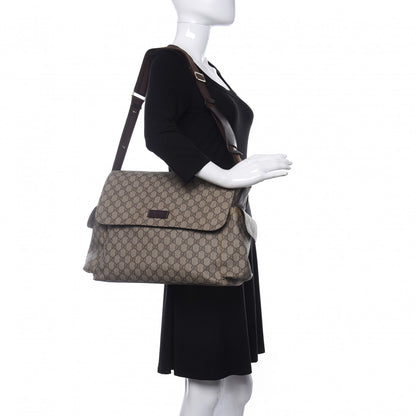 Gucci GG Plus Monogram Messenger Diaper Bag Dark Brown 2 of 9