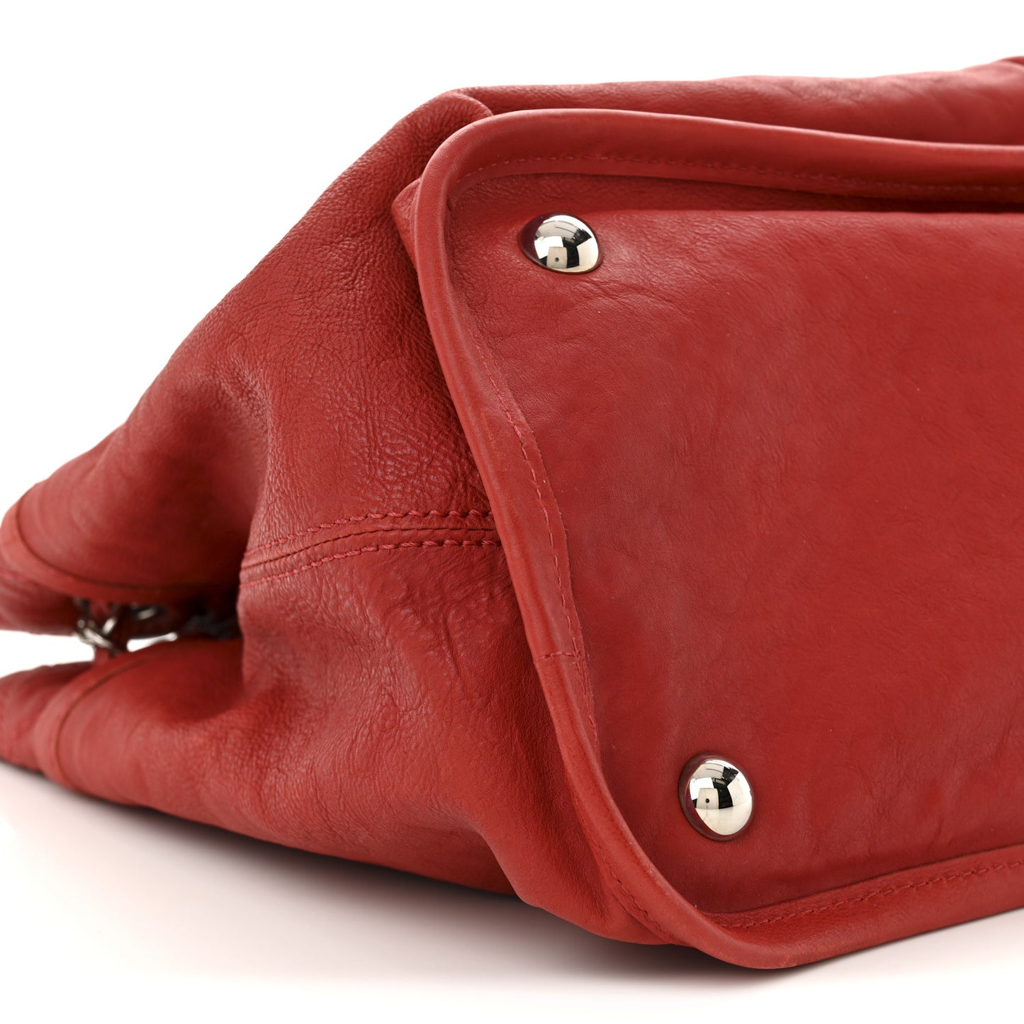 Ultra Soft Suede Calfskin Natural Beauty Tote Red