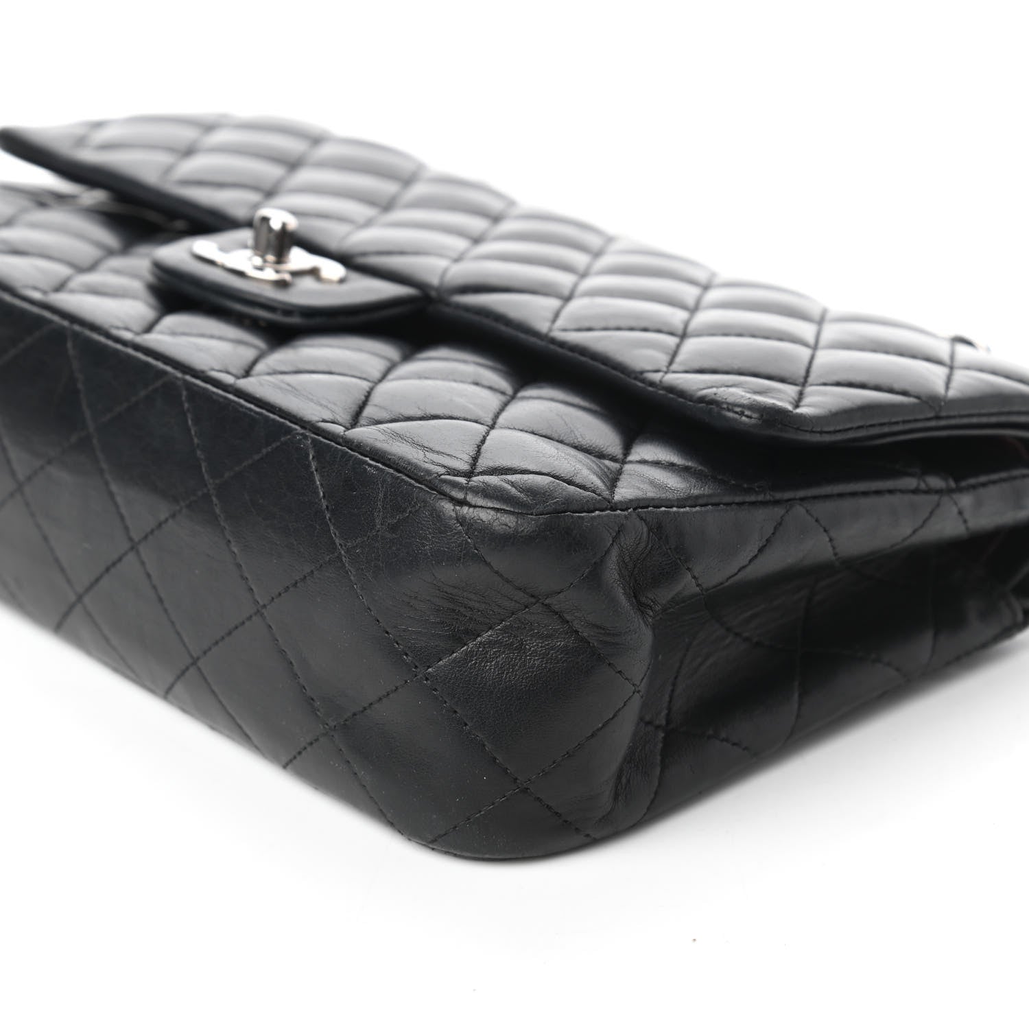 Chanel Lambskin Quilted Medium Double Flap Black 7 of 10