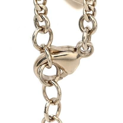 Chanel Crystal Pearl Chain Heart Bracelet Gold 4 of 5