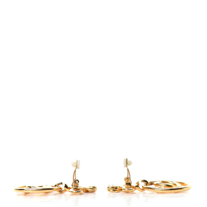 Chanel Large CC Drop Clip On Earrings Gold 3 of 4