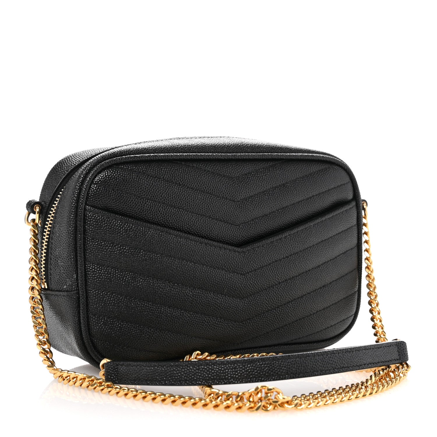 Saint Laurent Grain De Poudre Matelasse Monogram Mini Lou Camera Bag Black 3 of 12