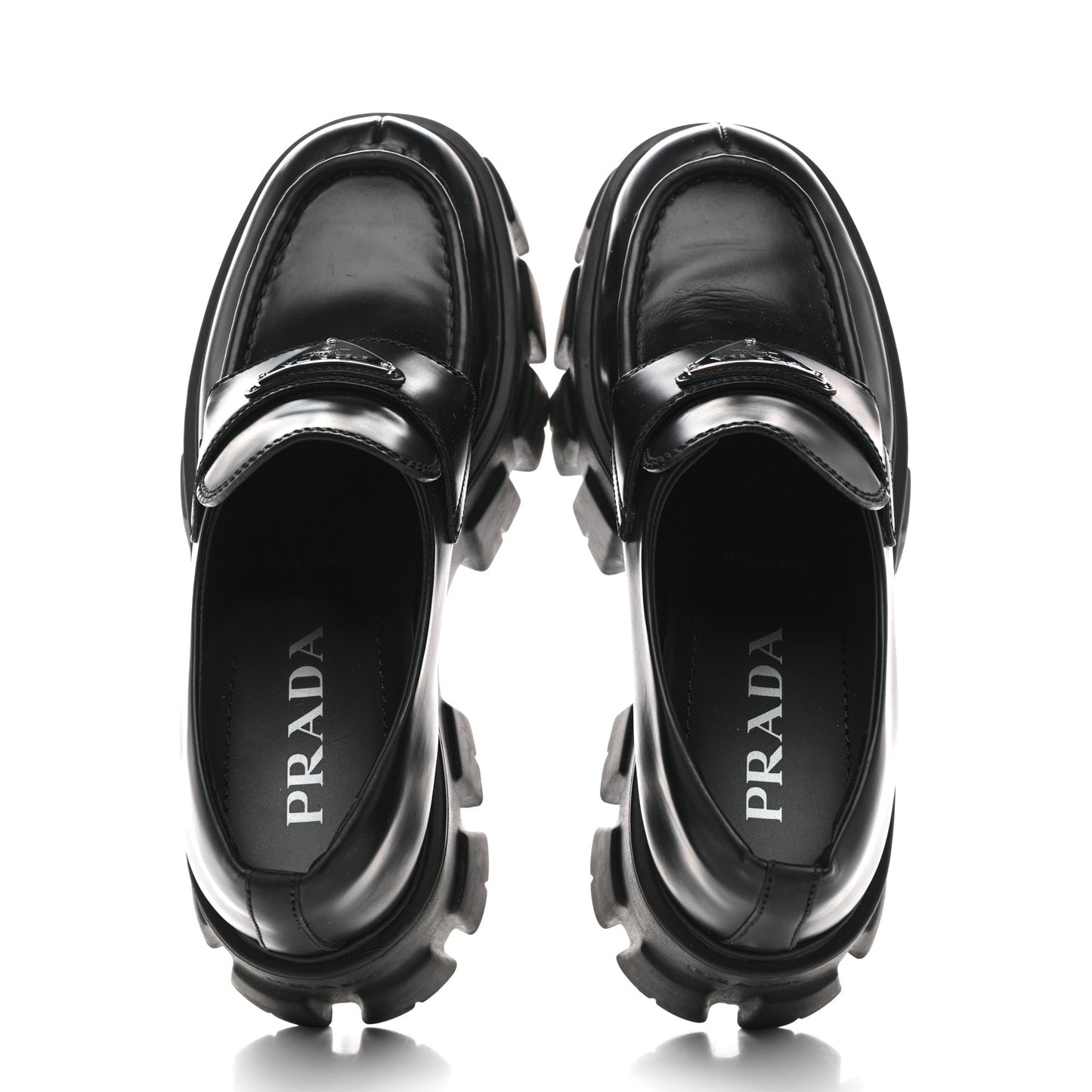 Spazzolato Rois Metal Triangle Logo Monolith 55mm Loafers 38.5 Black 37.5 Black