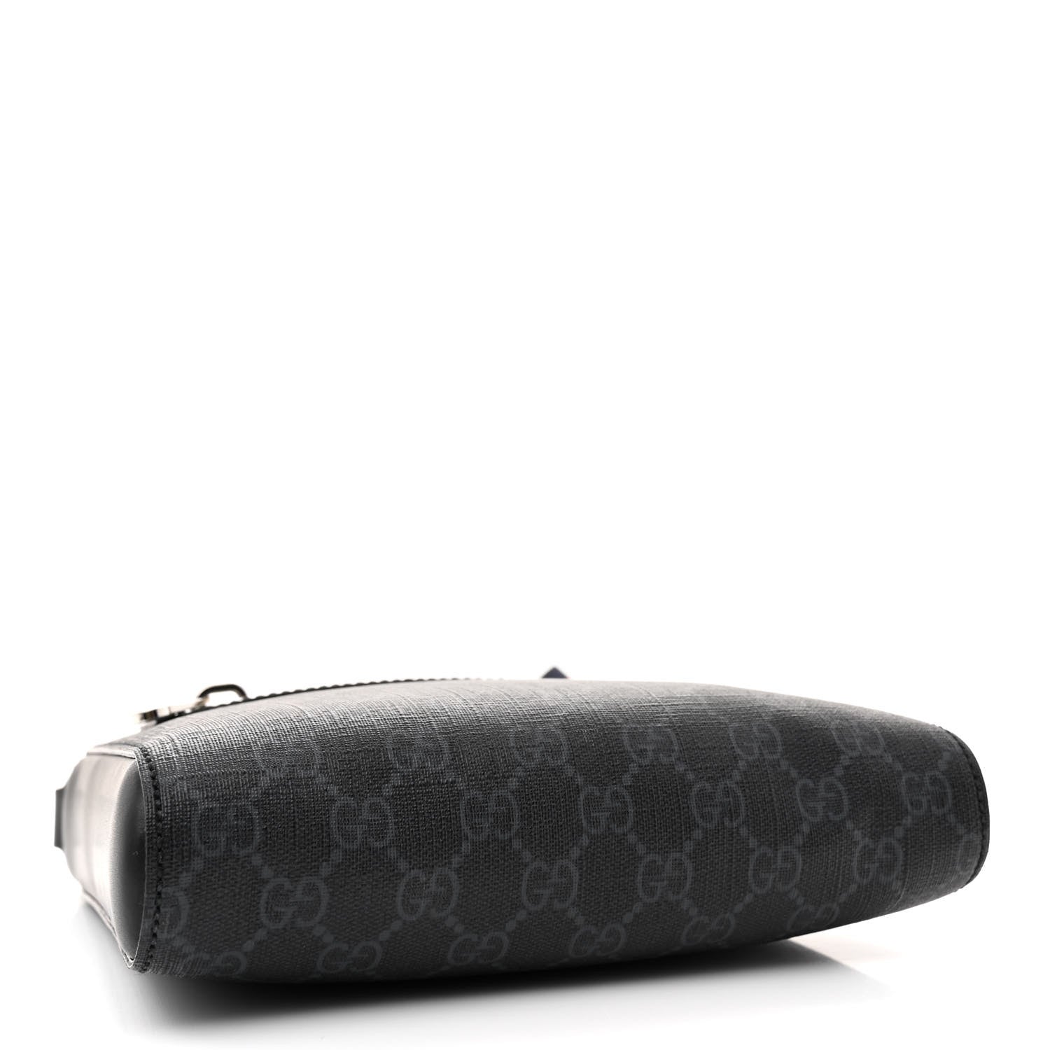 Gucci GG Supreme Monogram Web Small Flat Messenger Bag Black Grey 4 of 13