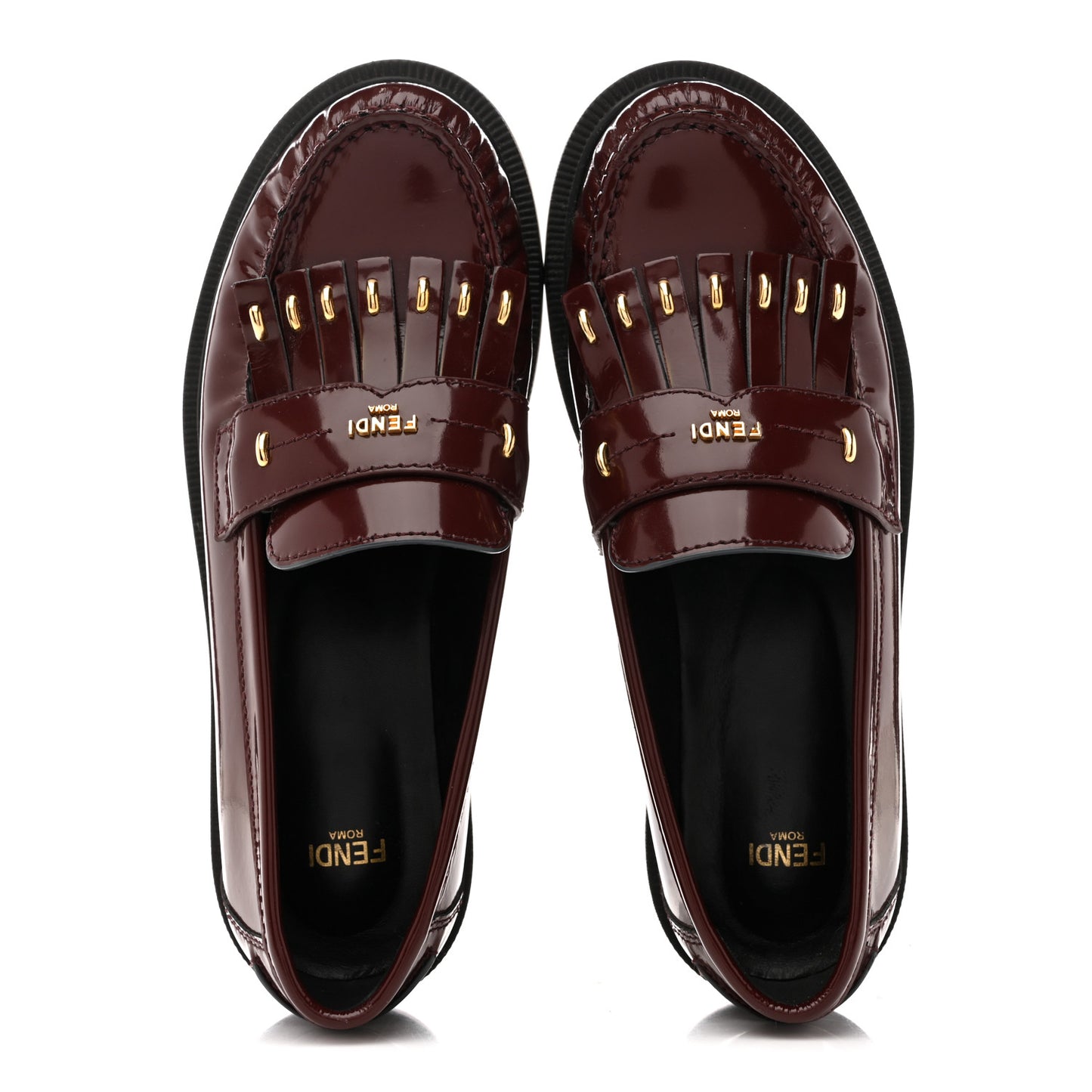 Vitello Filo Fringe Loafers 37 Red
