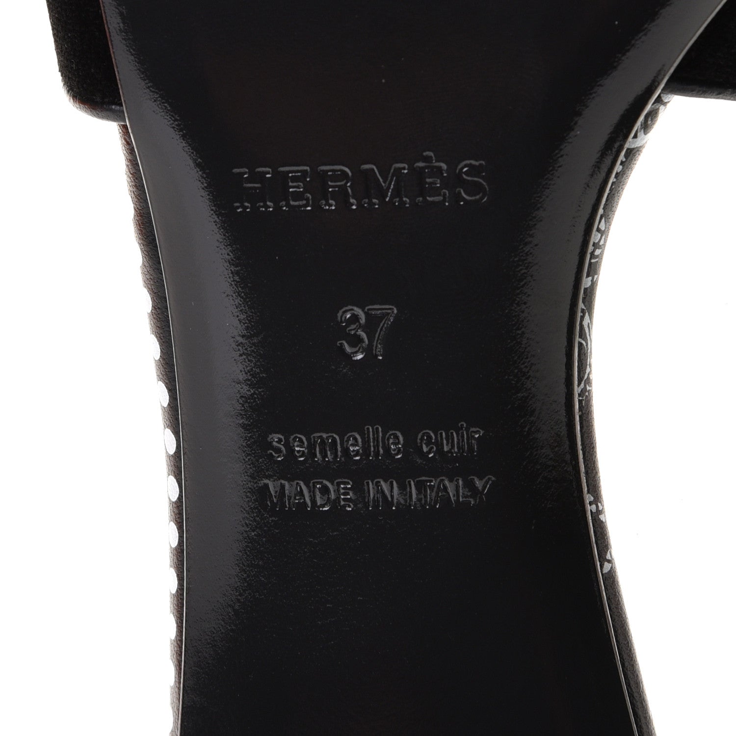 Hermes Velvet Oasis Sandals 37 Black 8 of 10