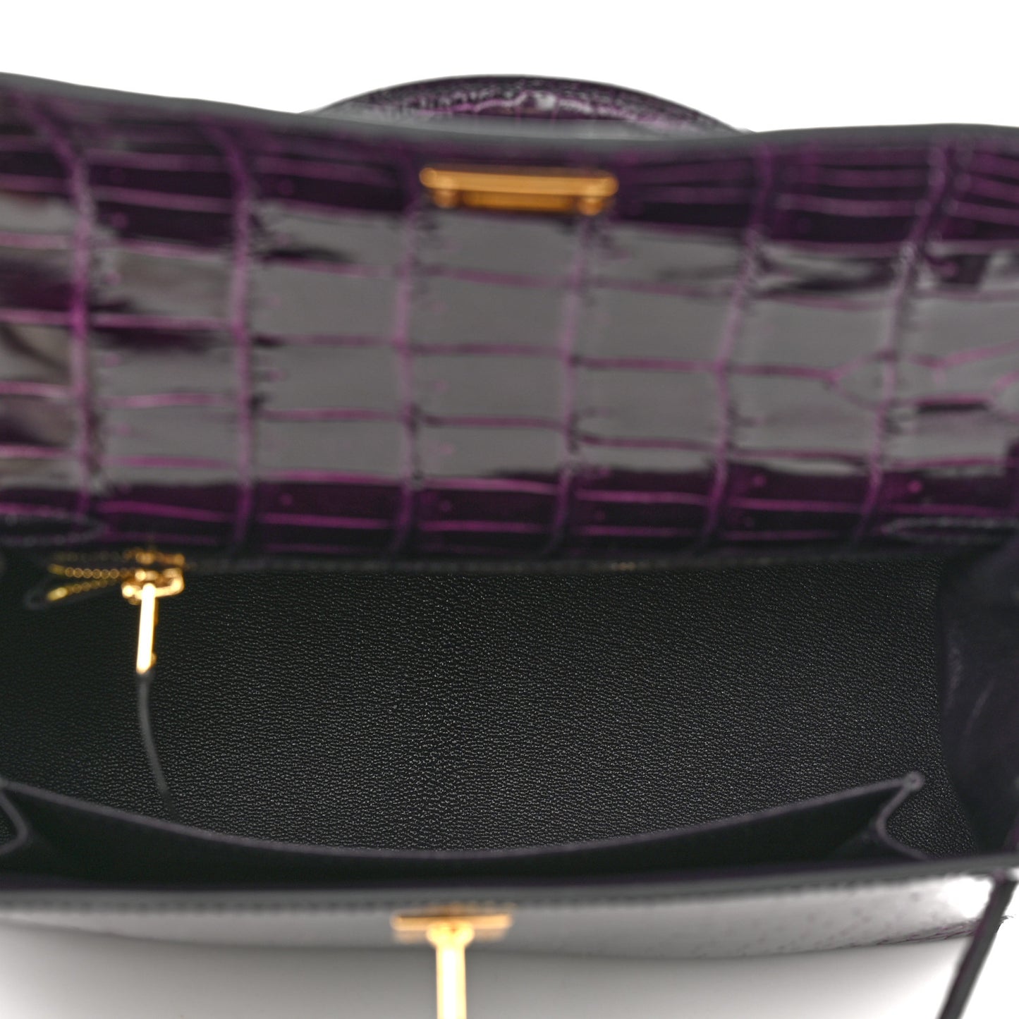 Shiny Porosus Crocodile Kelly Sellier 25 Amethyst