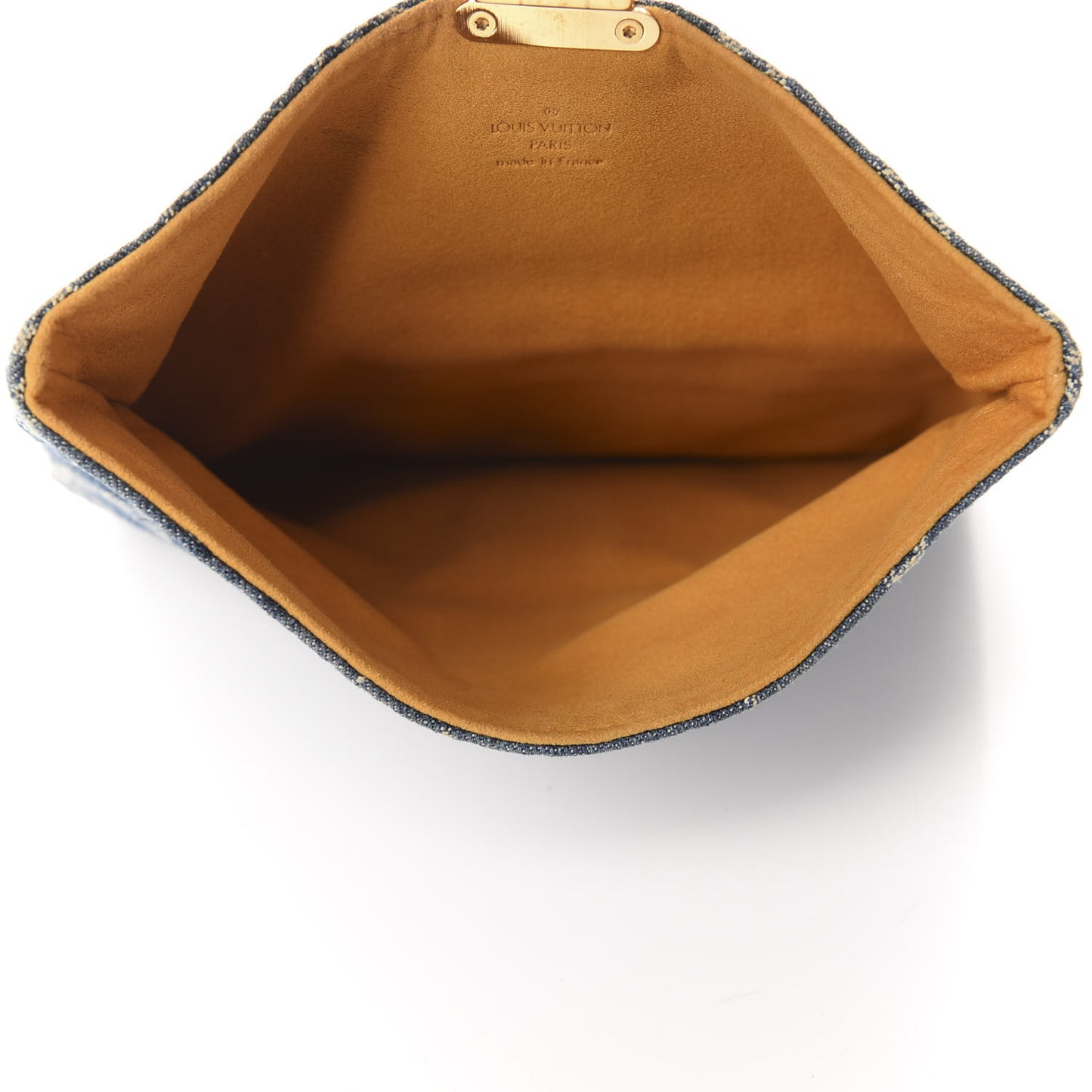 Monogram Denim Pochette Plat Clutch Blue