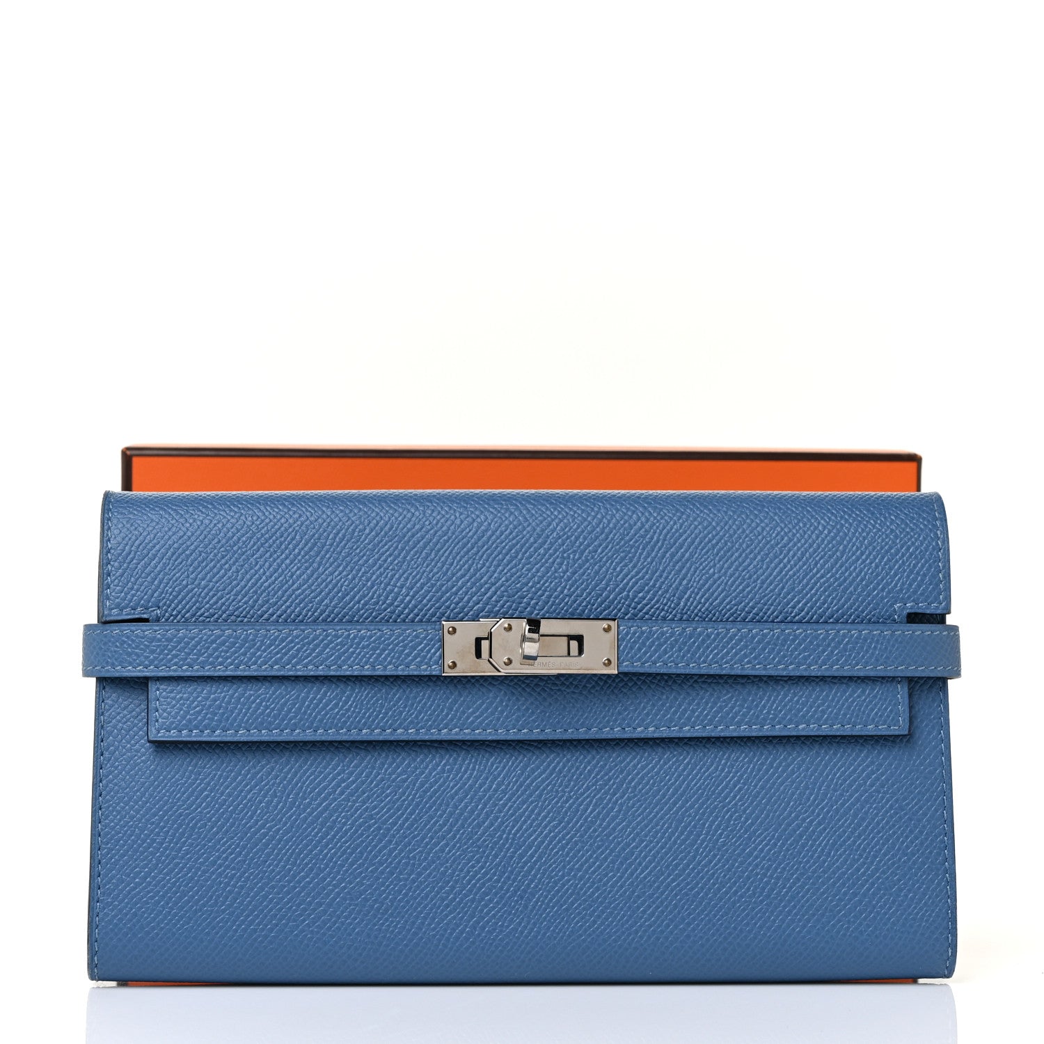 Hermes Epsom Kelly Longue Wallet Bleu Azur 9 of 9