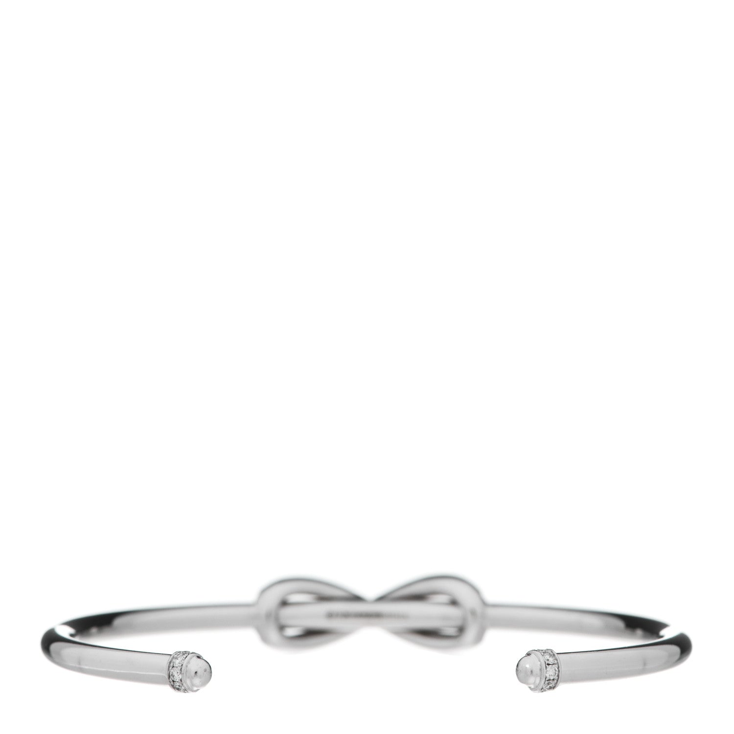 Tiffany 18K White Gold Diamond Infinity Cuff Bracelet 2 of 4
