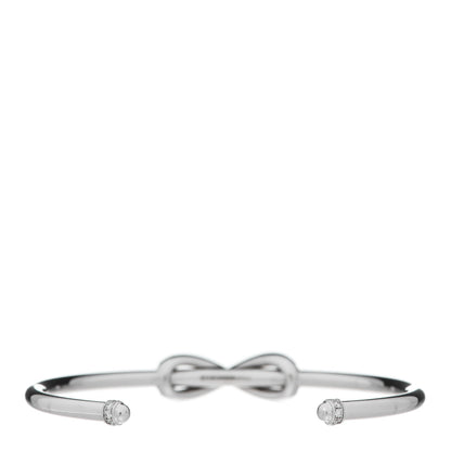 Tiffany 18K White Gold Diamond Infinity Cuff Bracelet 2 of 4