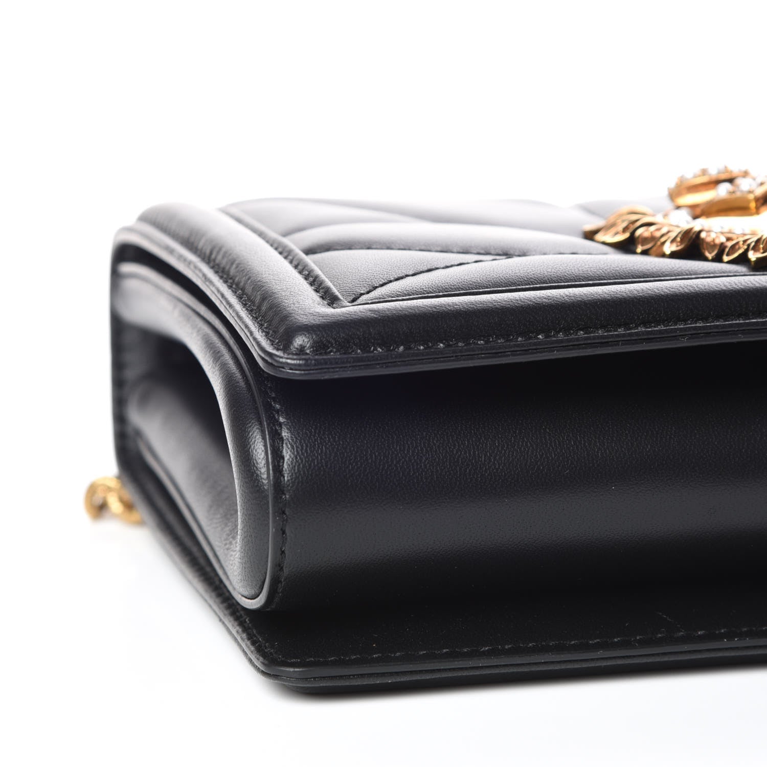 Dolce & Gabbana Calfskin Medium Devotion Crossbody Bag Black 7 of 9