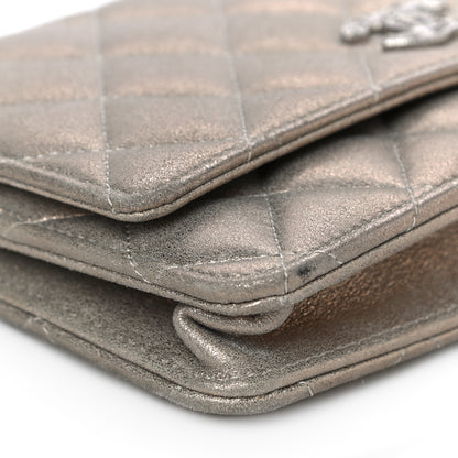 Chanel Iridescent Calfskin Quilted Wallet on Chain WOC Gold 6 of 12