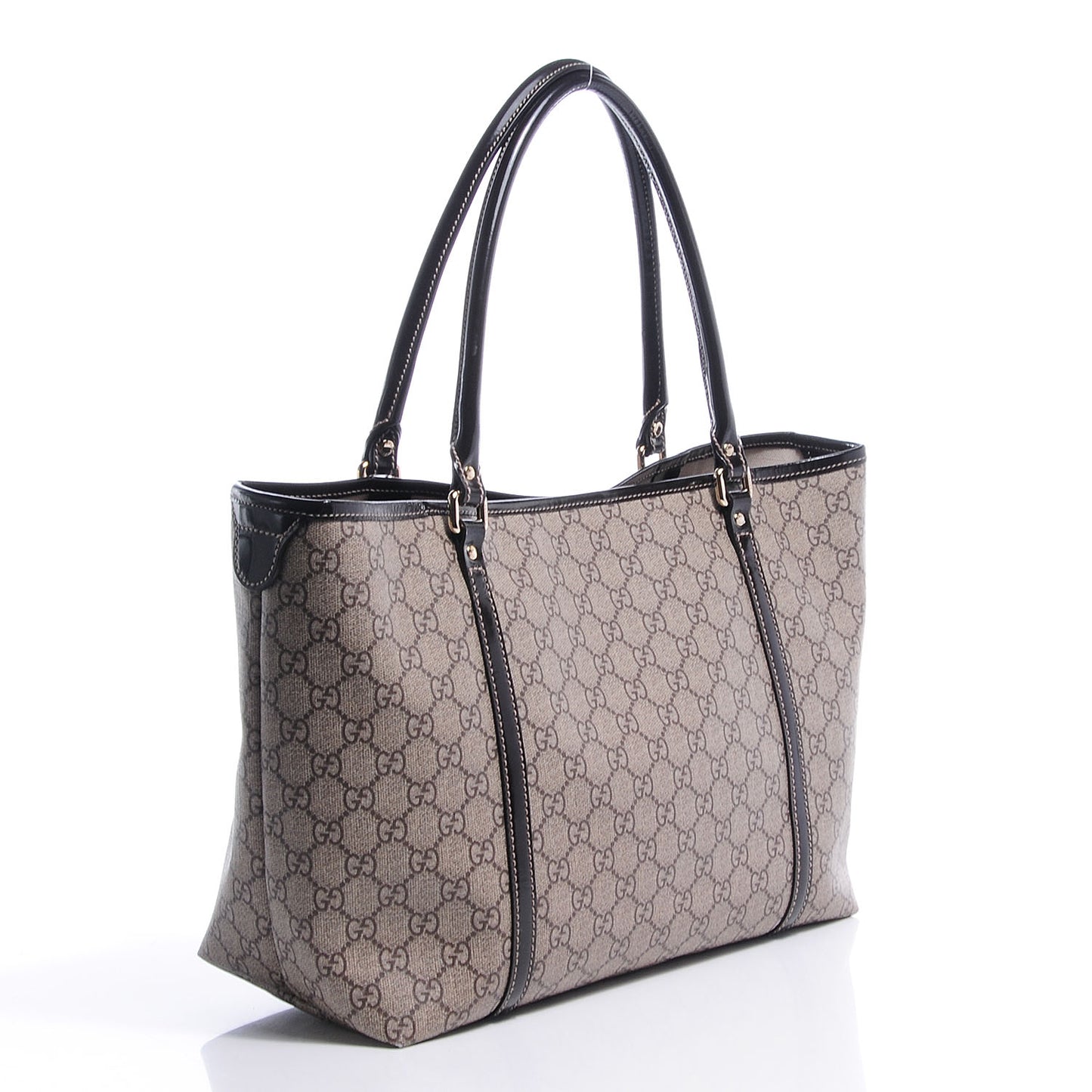 GG Plus Monogram Tattoo Heart Medium Joy Tote Dark Brown