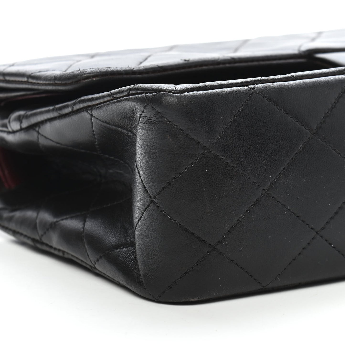 Lambskin Quilted Medium Double Flap Black
