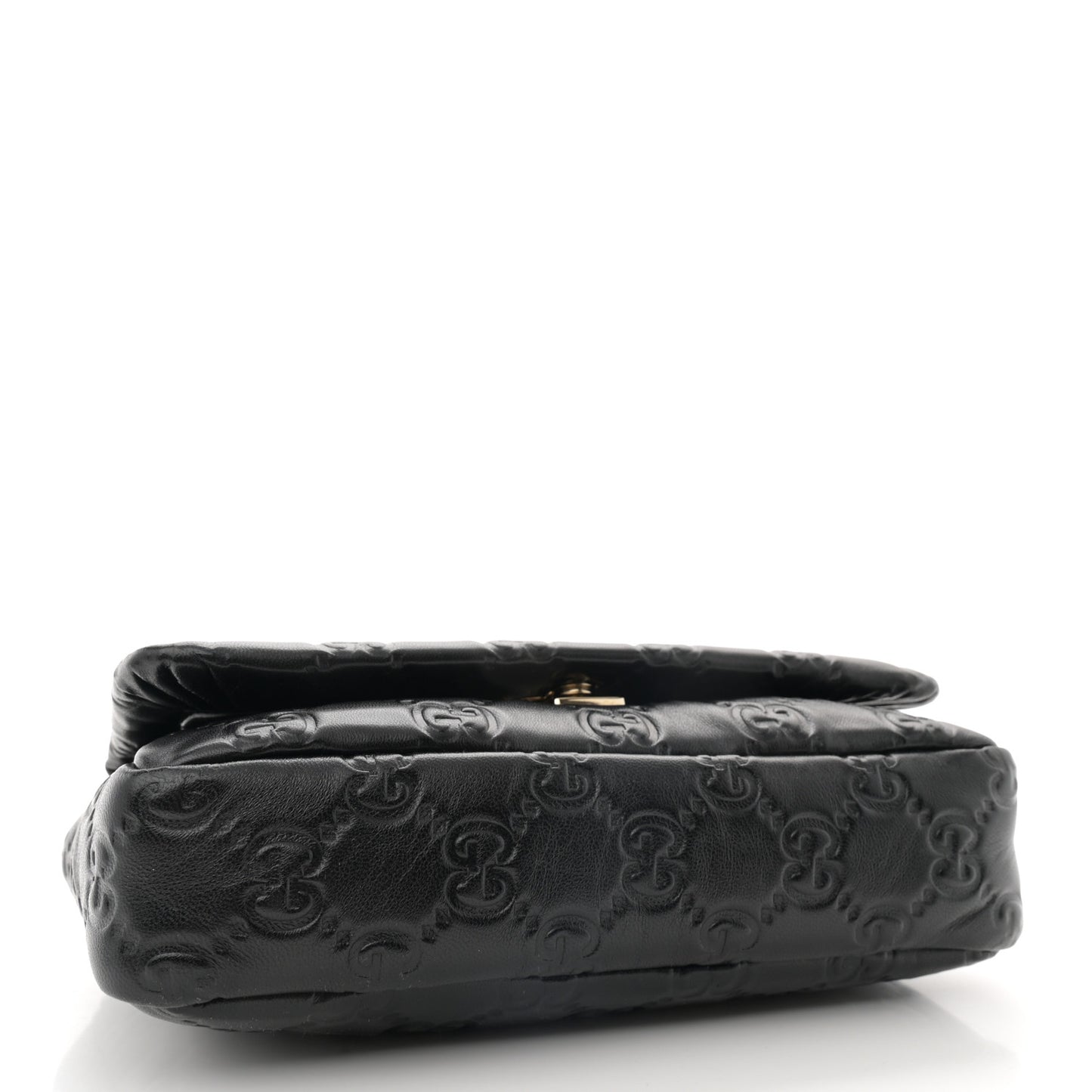Lambskin Embossed Mini GG Milano Top Handle Shoulder Bag Black