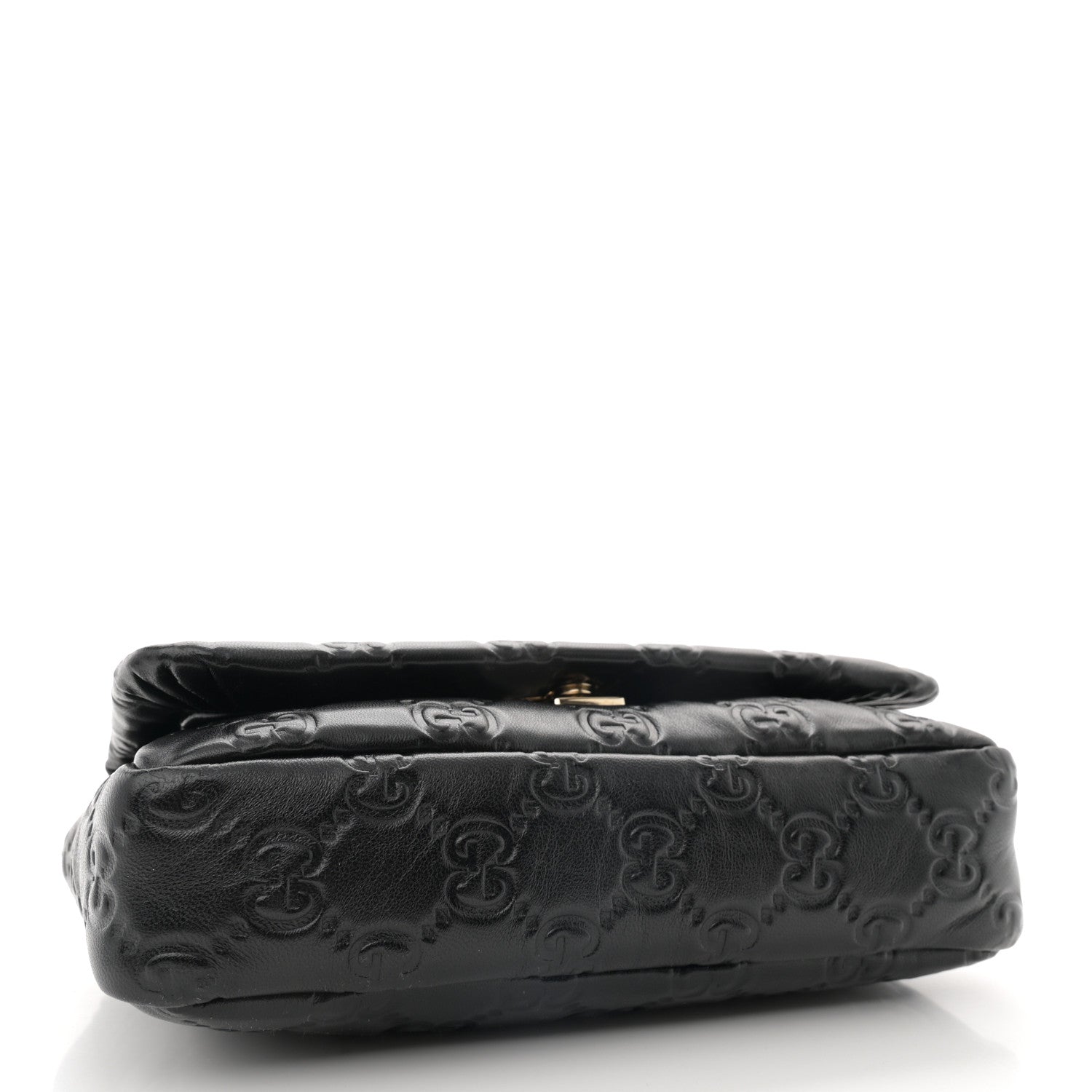 Gucci Lambskin Embossed Mini GG Milano Top Handle Shoulder Bag Black 4 of 11