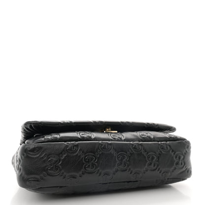 Gucci Lambskin Embossed Mini GG Milano Top Handle Shoulder Bag Black 4 of 11