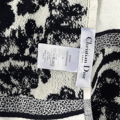 Christian Dior Cotton Toile De Jouy Reverse Towel Blue Ivory 4 of 4