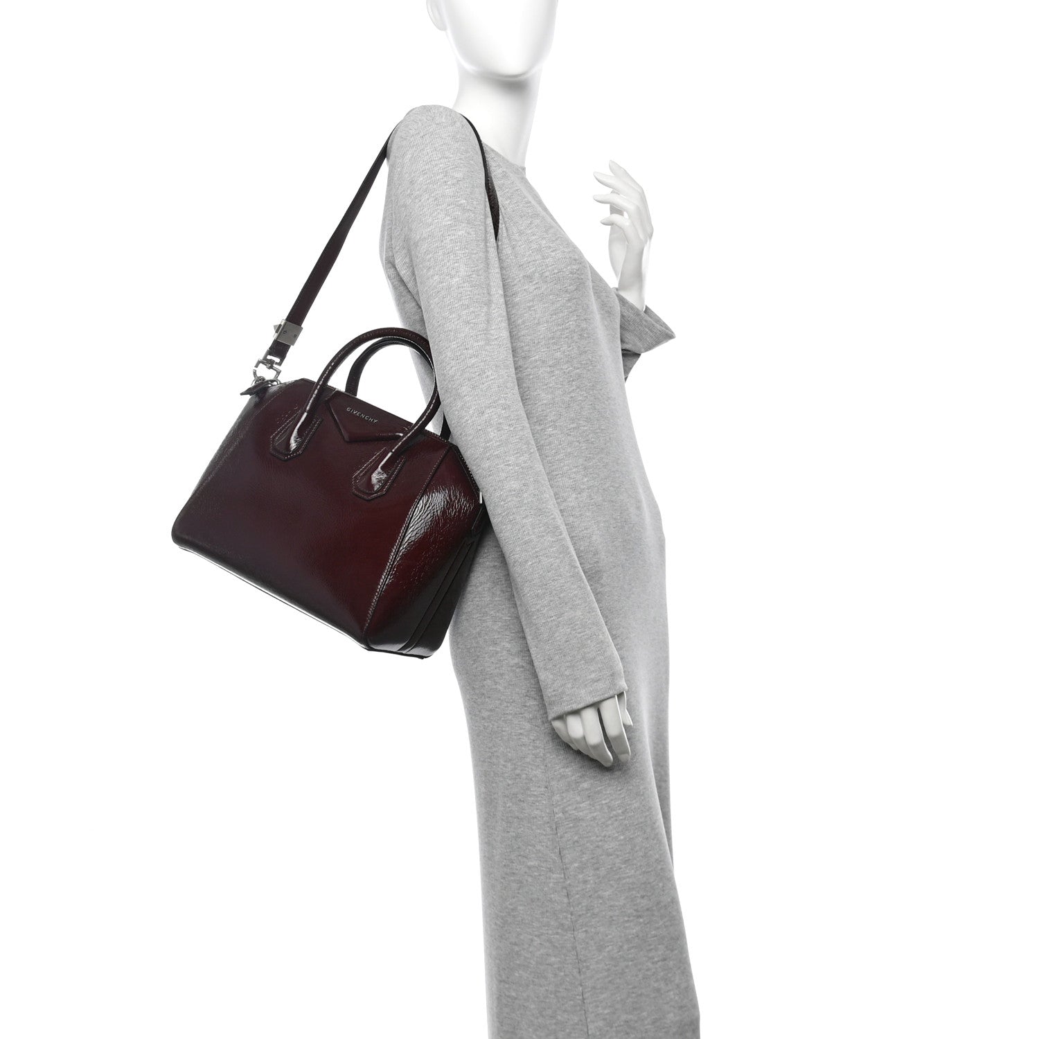 Givenchy Crinkled Patent Calfskin Small Antigona Aubergine 2 of 10