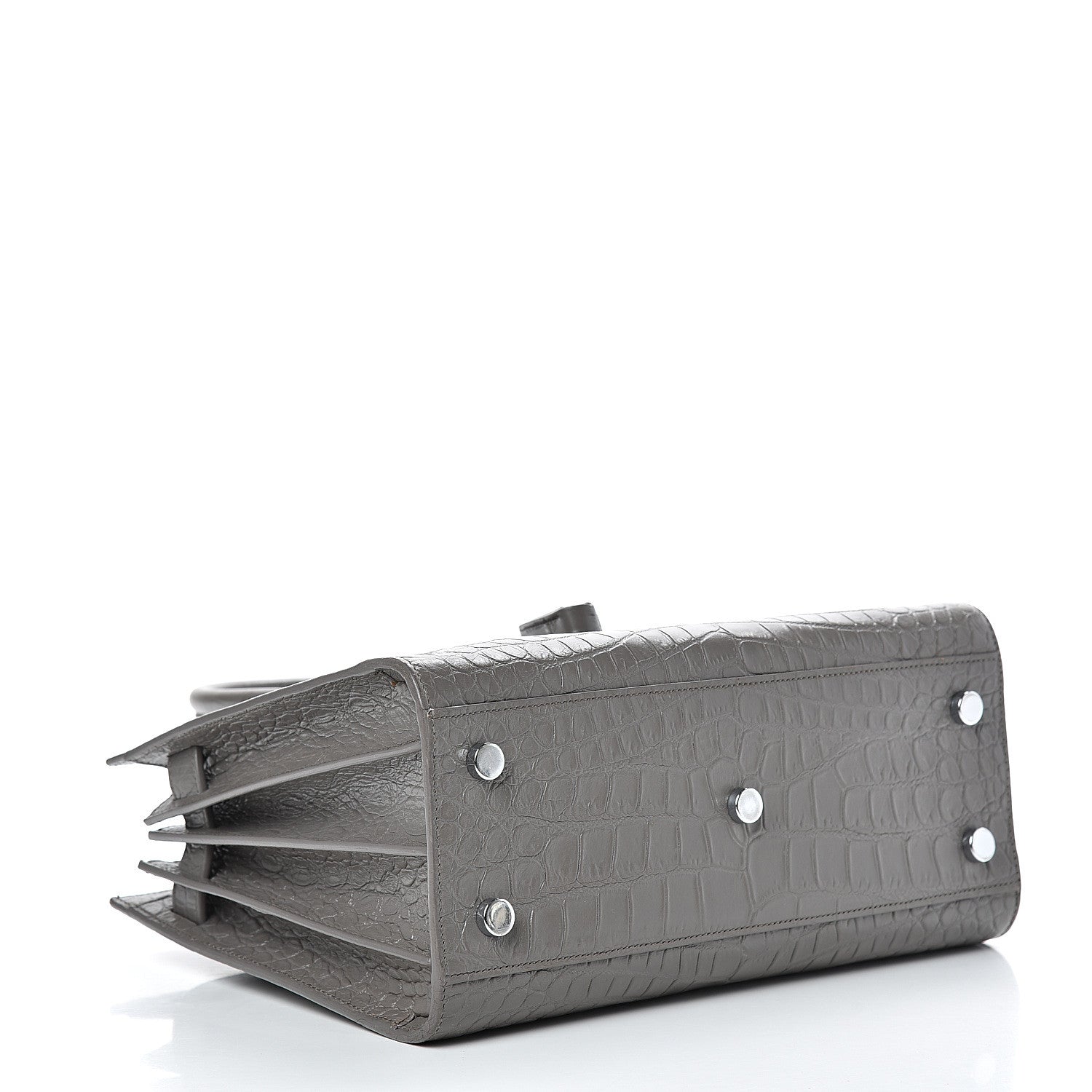 Saint Laurent Calfskin Crocodile Embossed Baby Sac De Jour Fog 3 of 23