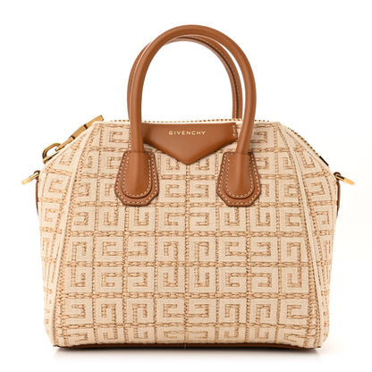 Givenchy Raffia Jacquard Fabric 4G Mini Antigona Beige 1 of 9