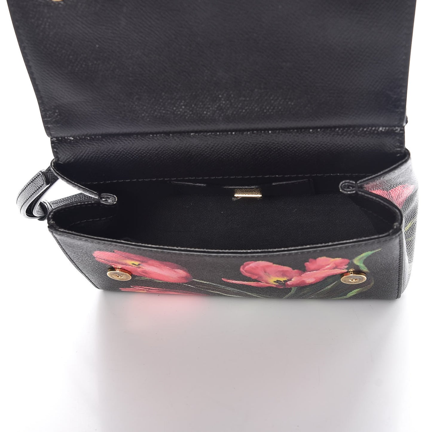Dauphine Tulip Print Small Miss Sicily Satchel Black