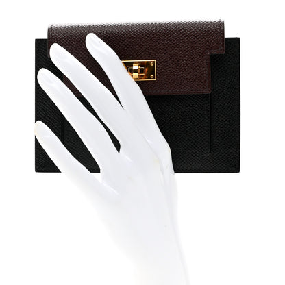 Hermes Epsom Tri-Color Kelly Pocket Compact Wallet Rouge Sellier Black Bleu Saphir 2 of 6