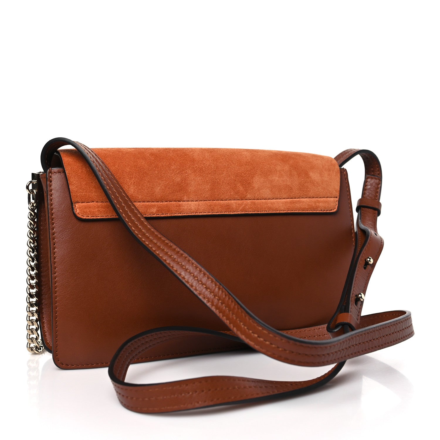 Chloe Suede Calfskin Small Faye Shoulder Bag Tobacco 3 of 9