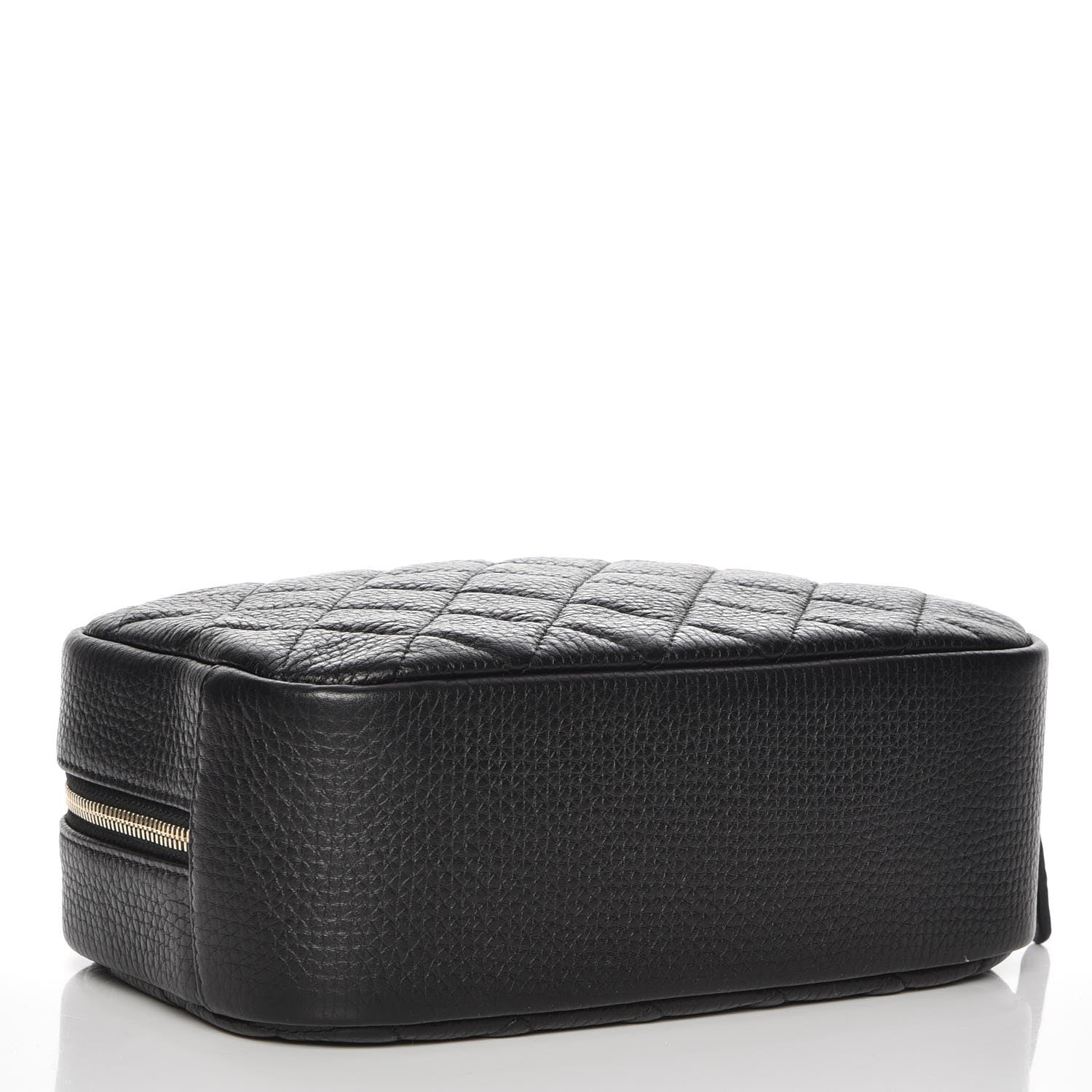 Chanel Grained Calfskin Quilted Curvy Pouch Cosmetic Case Black 4 of 7