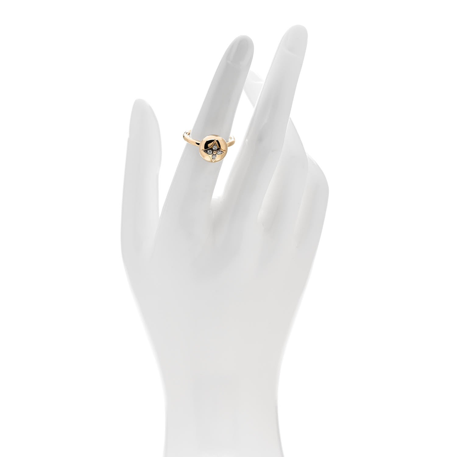 Louis Vuitton 18K Yellow White Gold Diamond B Blossom Ring 50 5.25 2 of 6